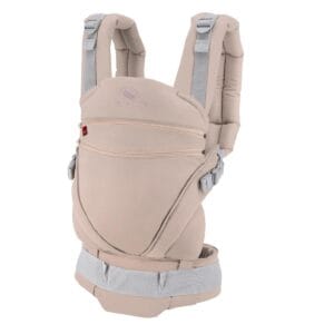 Mochila ergonómica portabebé Manduca XT Happy Blush color nude.